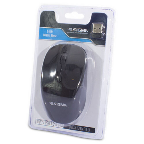 עכבר אופטי אלחוטי שחור SIGMA